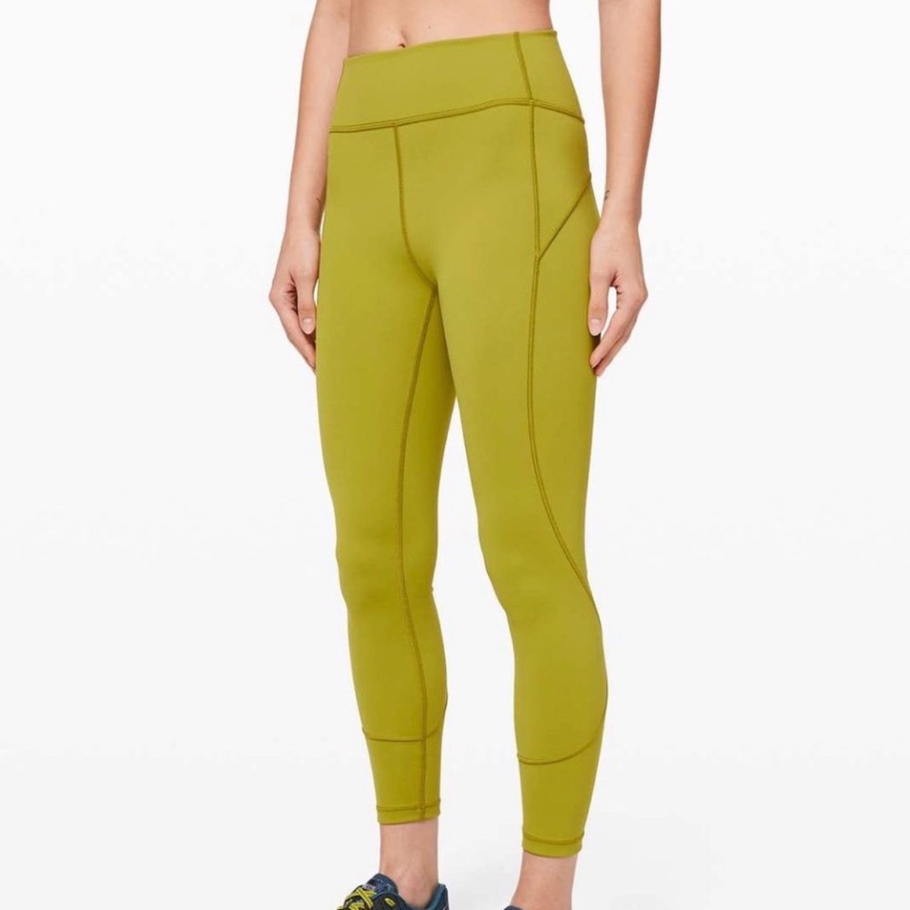 Lululemon In Movement Tight 25" *Everlux Golden Lime Size 4